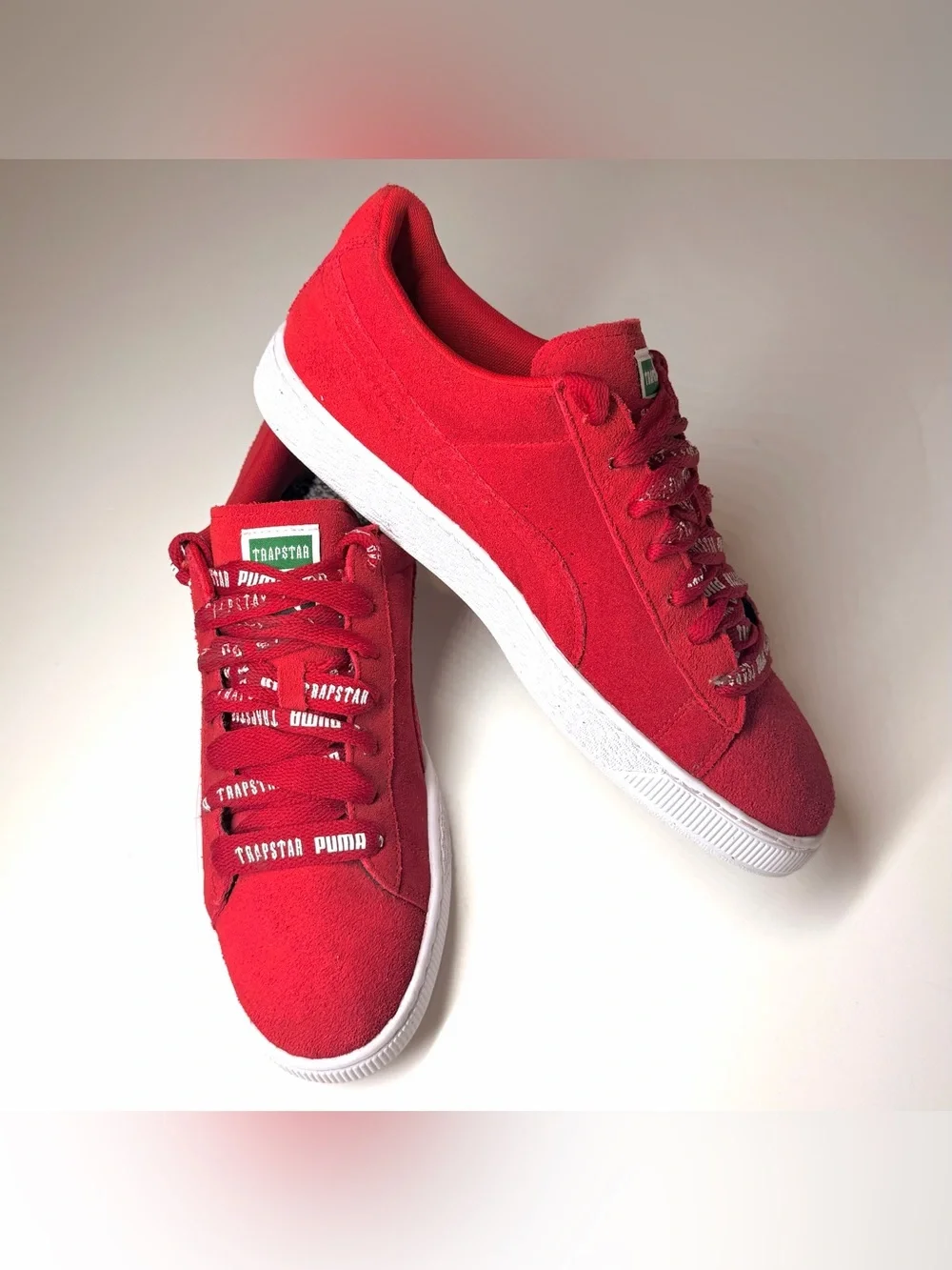 Puma Men’s Trapstar Suede Sneakers in Vibrant Red Size- 11.5